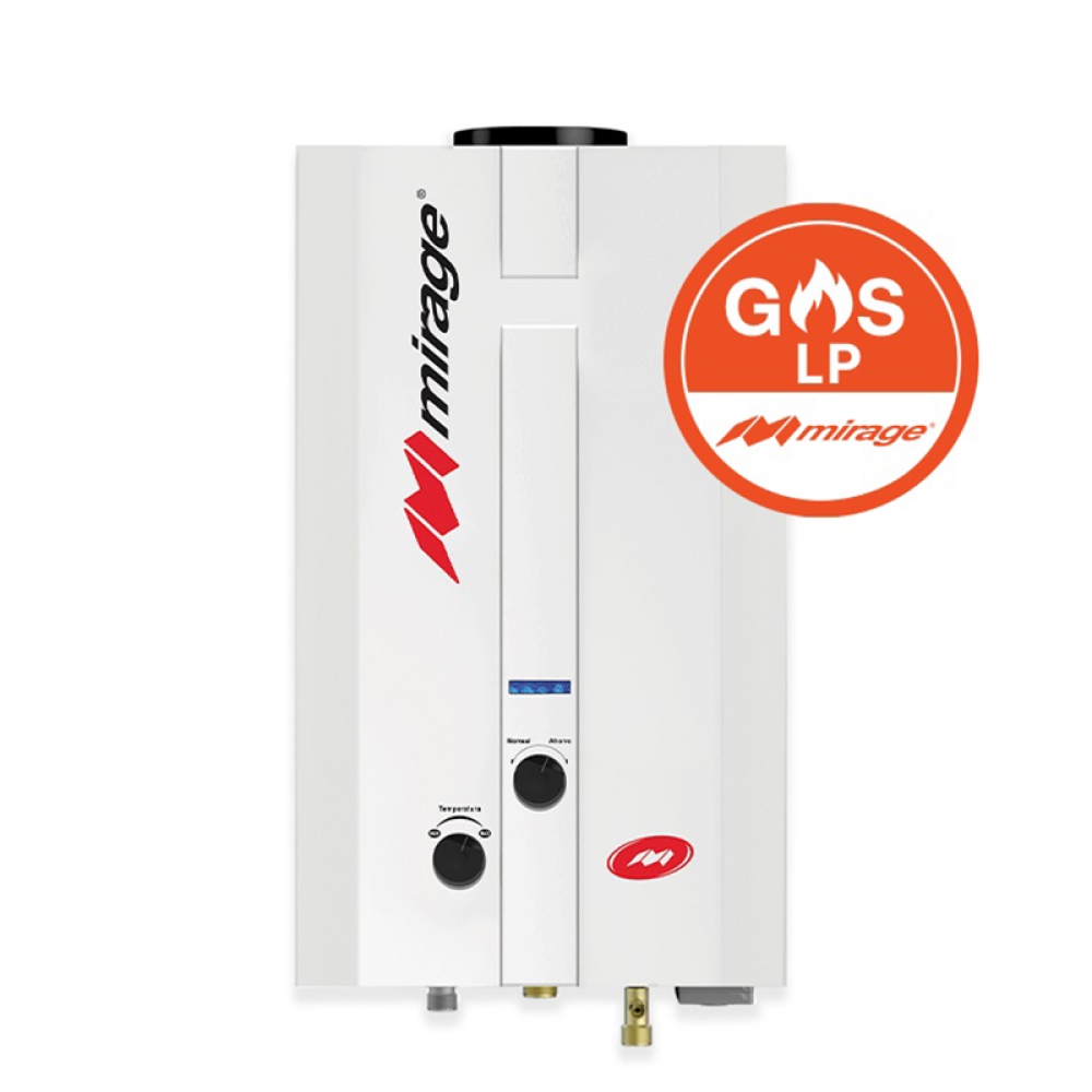 BOILER DE PASO MIRAGE FLUX6L 6 LTS GAS LP MBF06ED (BLANCO)
