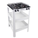ESTUFA ALFA 4 QUEMADORES MODELO 411 CON ESTANTE