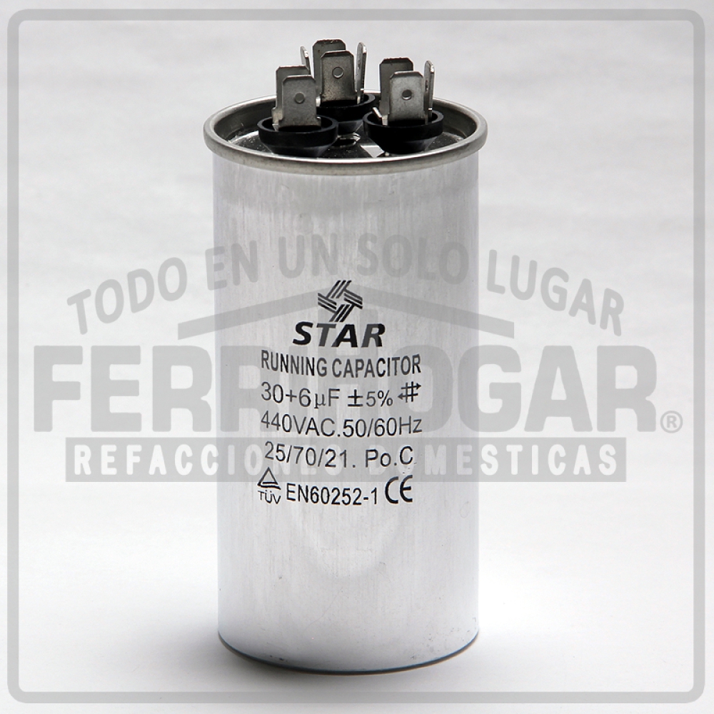 CAPACITOR AIRE ACONDICIONADO 30 Y 6 MFD 440V