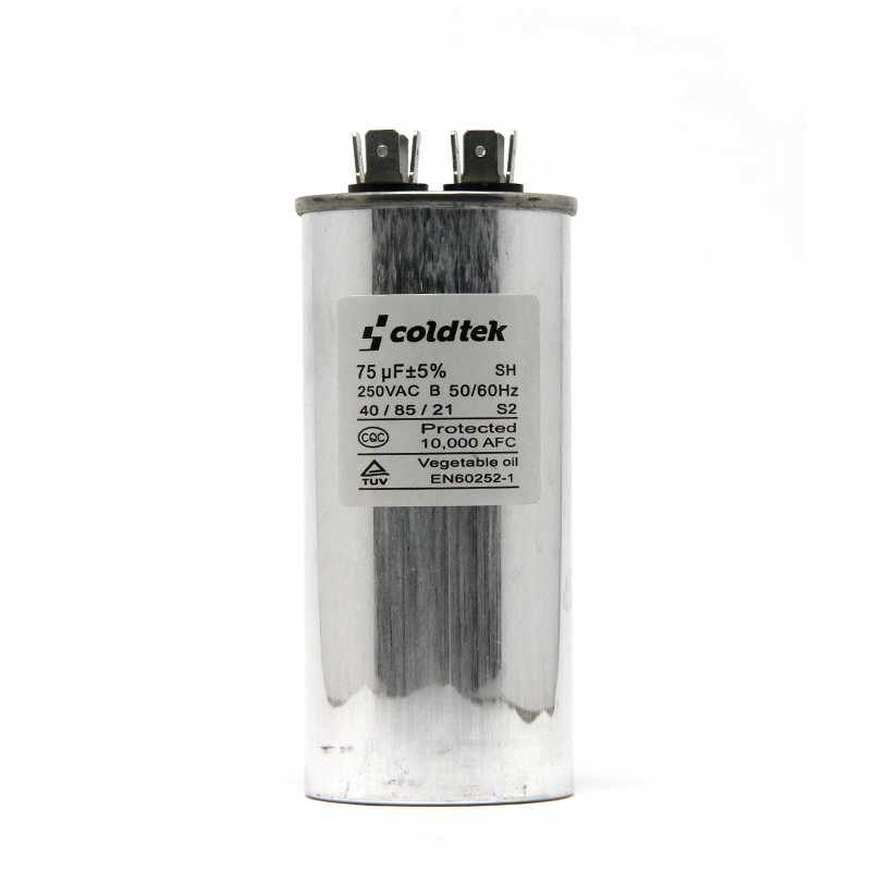 CAPACITOR TRABAJO AIRE ACONDICIONADO 75 MFD 250V REDONDO