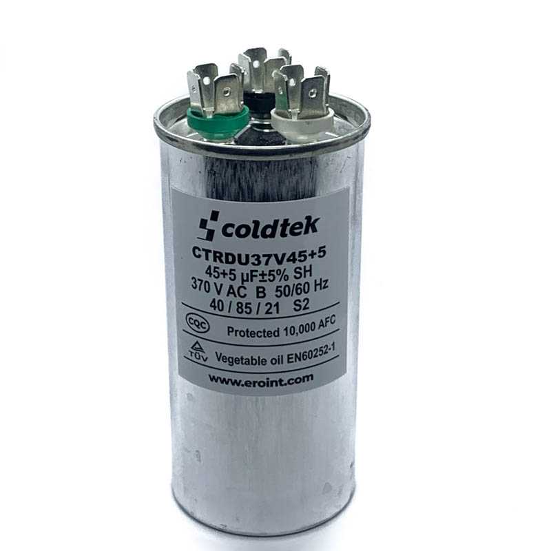 CAPACITOR DUAL AIRE ACONDICIONADO 45 Y 5 MFD 370V REDONDO
